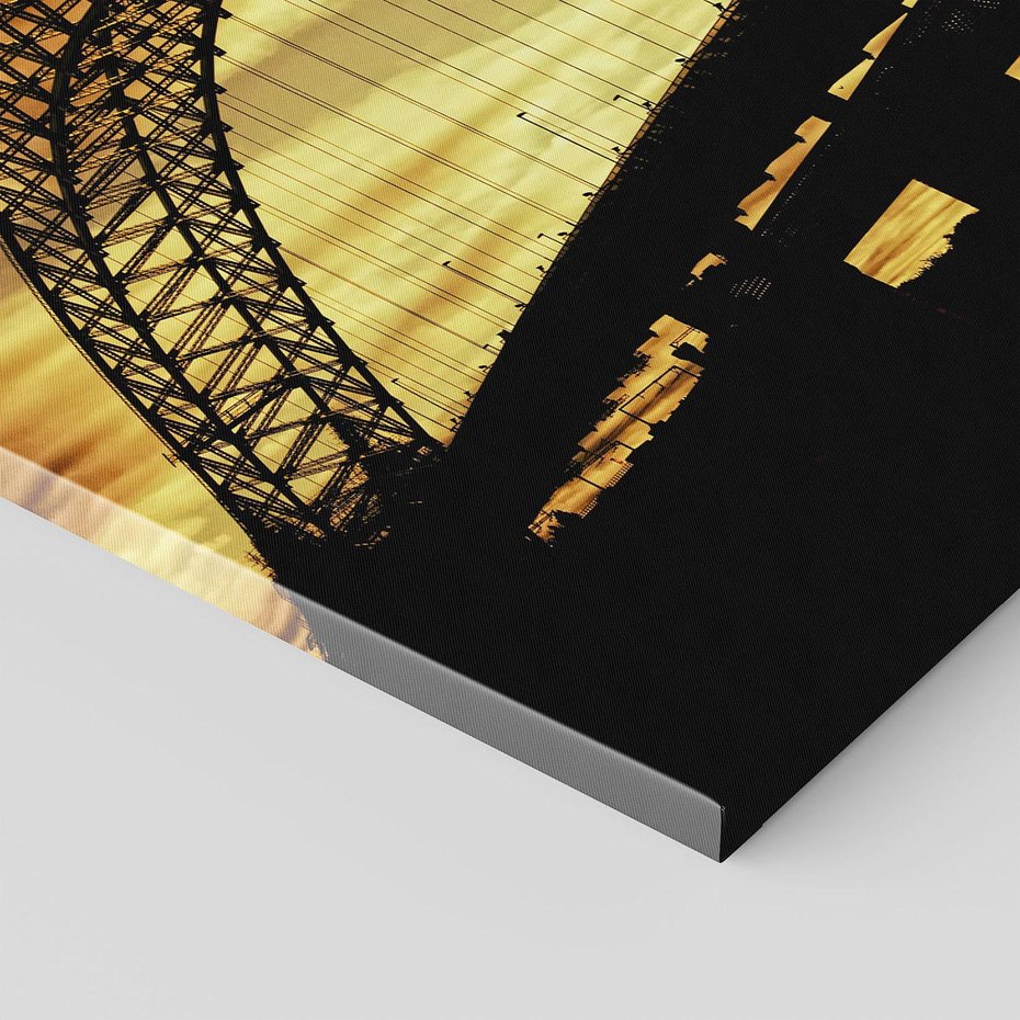 Obraz na płótnie 50x50 - Most przy zachodzie słońca - most, zachód