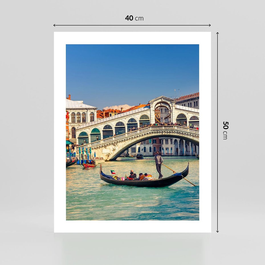 Plakat bez ramy 40x50 - Romantyczna przejażdżka gondolą w Wenecji - Wenecja, gondola