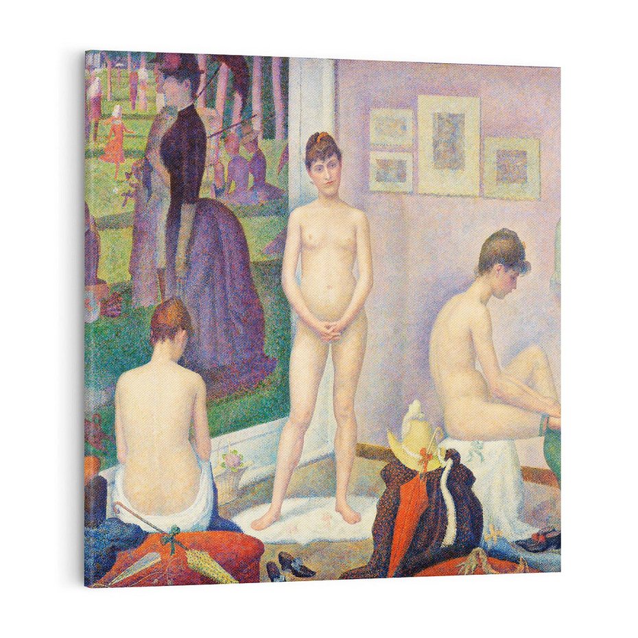 Obraz na płótnie 40x40 - "Modelki" (ok. 1886–1888) Georges Seurat - Reprodukcja - reprodukcja, obraz na płótnie