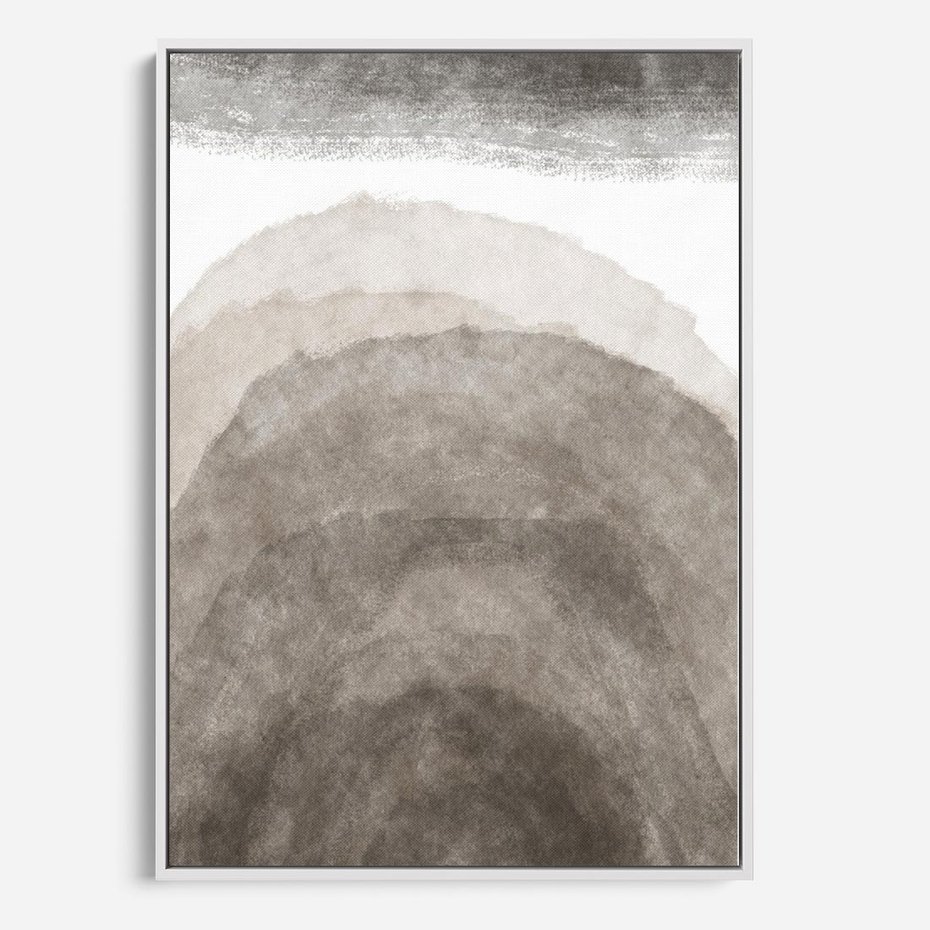 Obraz w ramie 80x120 - Przenikające Kształty - rozmyte cienie, abstrakcja - rama biała