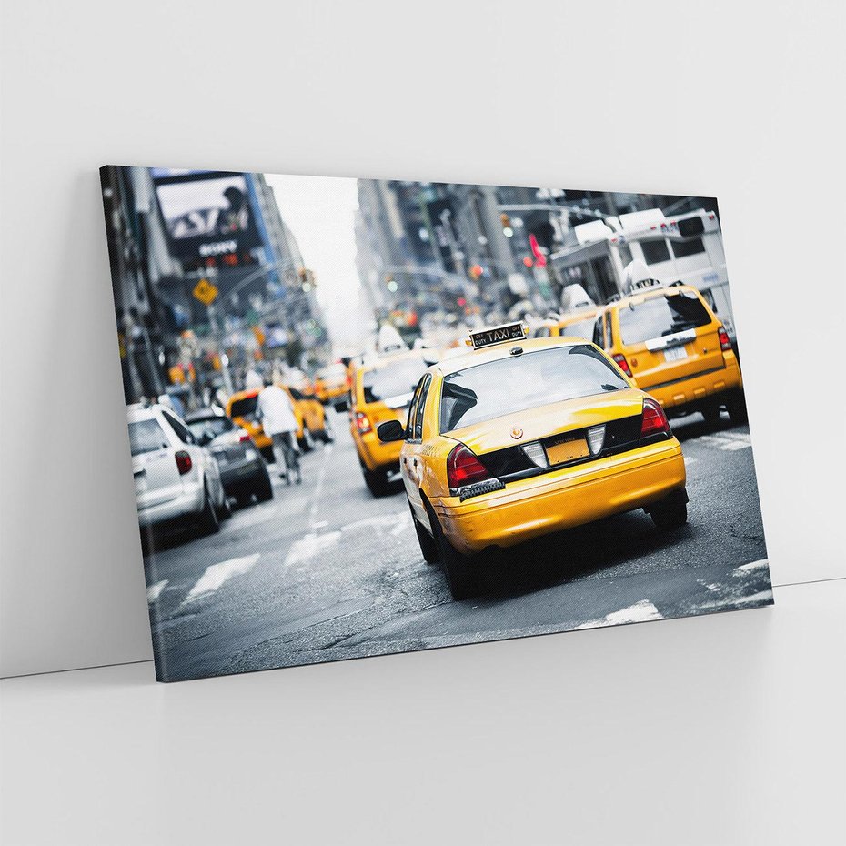 Obraz na płótnie 120x80 - Wszystkie światła prowadzą do Nowego Jorku - TAXI, NY