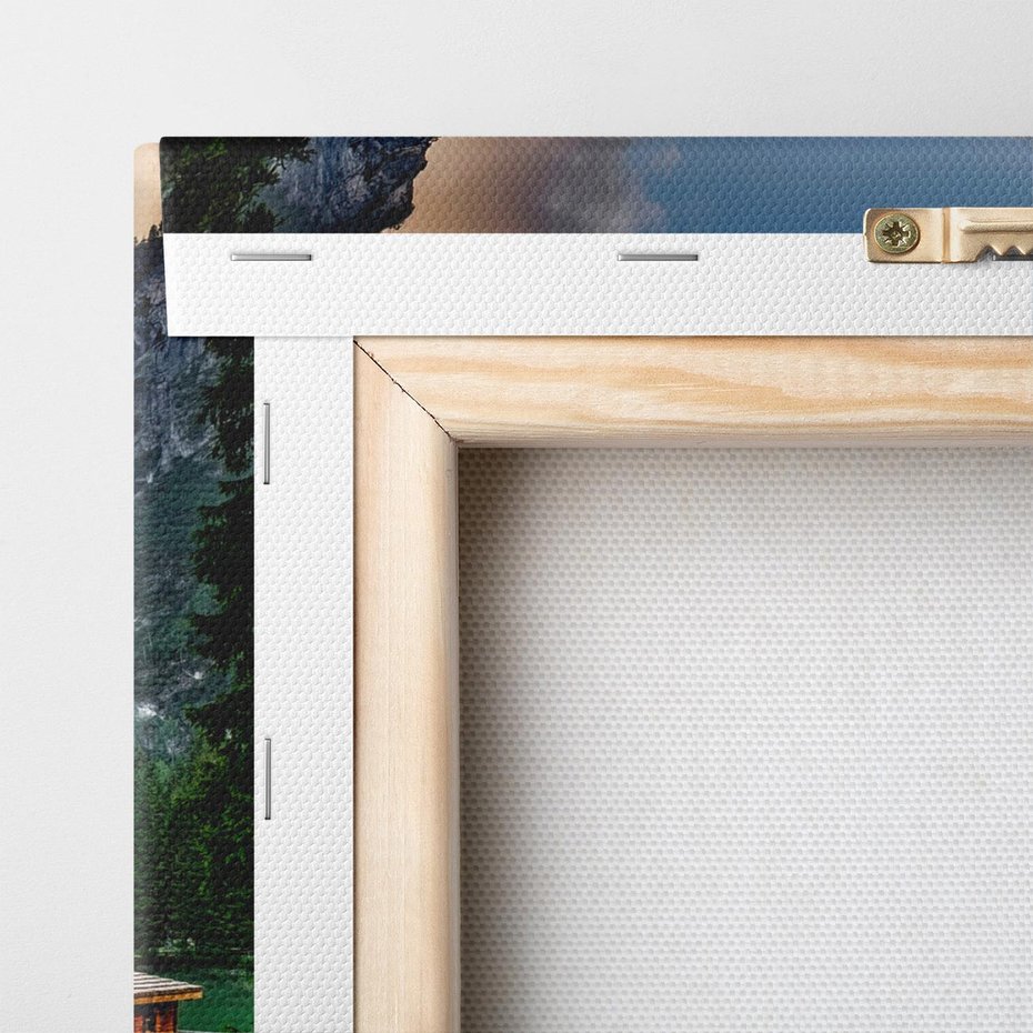 Obraz na płótnie 100x70 - Górska idylla: Domek nad strumykiem - góry, domek