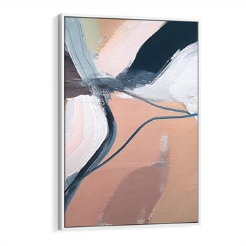 Obraz w ramie 80x120 - Ścieżki Emocji - abstrakcja, farby olejne - rama biała