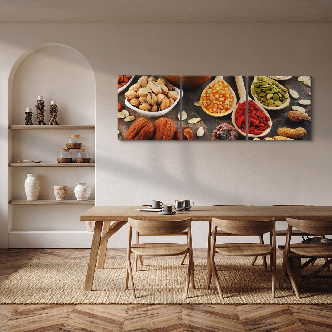 Obraz na płótnie 120x40 - Szlachetne smaki kuchni - nasiona, bakalie