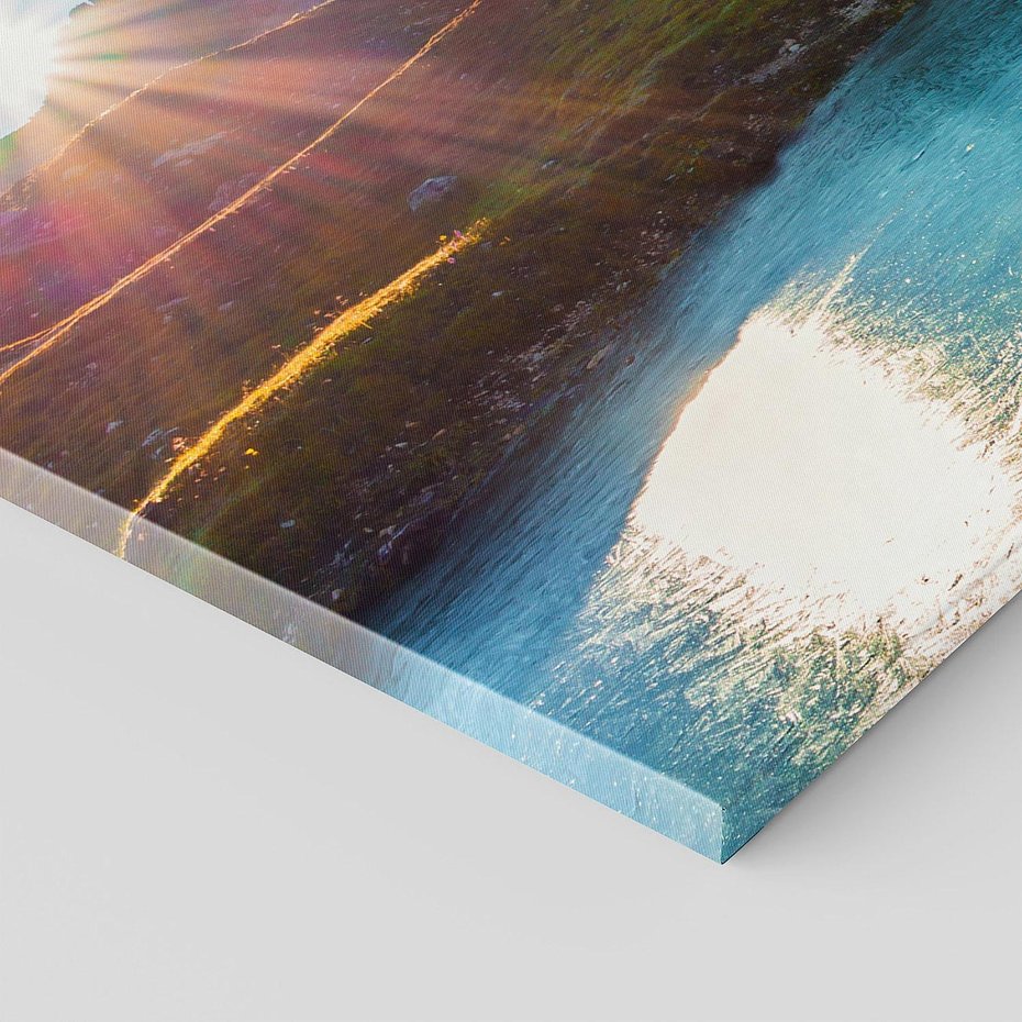 Obraz na płótnie 120x60 - Jezioro wśród majestatycznych gór - jezioro, góry