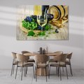 Obraz na płótnie 120x80 - Wino winogrona i kieliszki - wino, winogrona