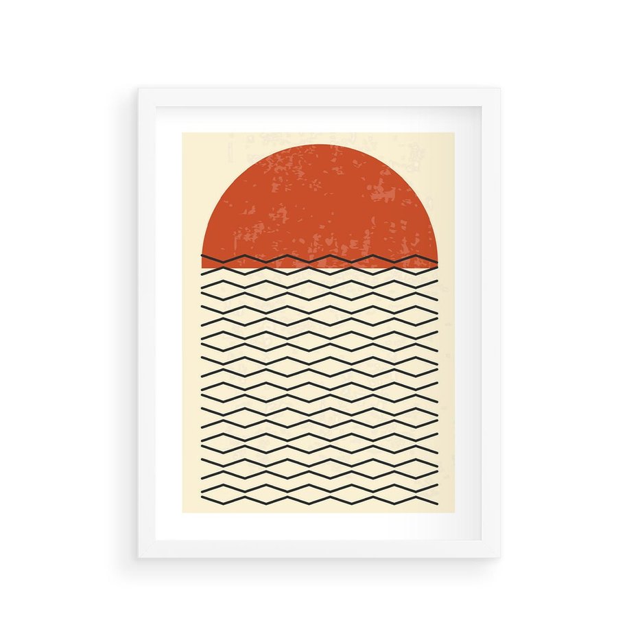 Plakat w ramie 30x40 - Abstrakcyjne Wzory na Plakacie - geometryczna sztuka, nowoczesny plakat - rama biała