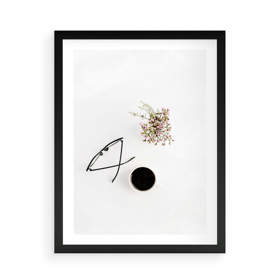 Plakat w ramie 50x70 - Codzienne Radości - kompozycja, bukiet - rama czarna