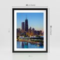 Plakat w ramie 40x50 - Miasto nad Rzeką - miasto, rzeka - rama czarna