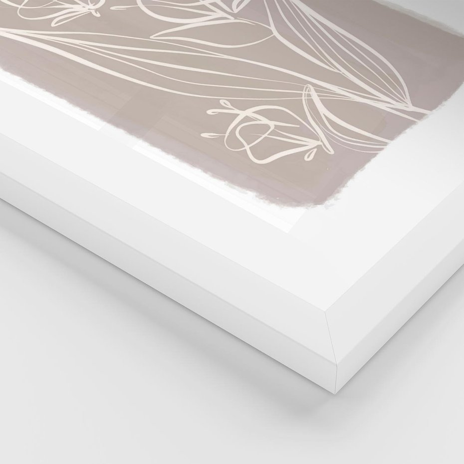 Plakat w ramie 30x40 - Pastelowe Nastroje - nowoczesny subtelny plakat, beżowy - rama biała