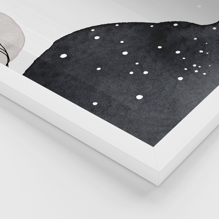 Zestaw obrazy w ramie 40x50 galeria - Line, art, nowoczesny, twarz, akwarela - rama biała