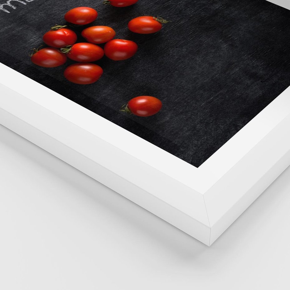 Plakat w ramie 30x40 - Świeżość Smaku - pomidory, kuchnia - rama biała