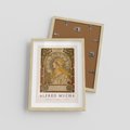 Plakat w ramie 30x40 - Mucha: Reprodukcja i Typografia na Plakacie - reprodukcja, alfons mucha - rama drewno