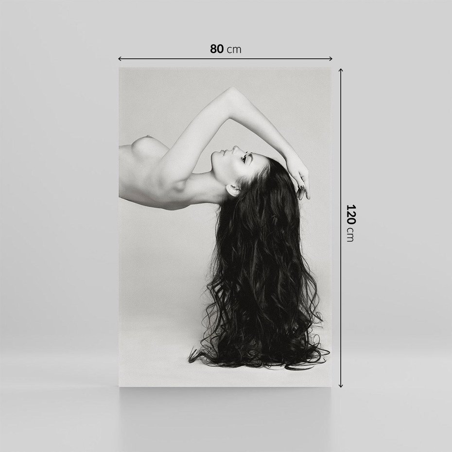 Obraz na płótnie 80x120 - Piękno włosów kobiety w ruchu - włosy, piękno