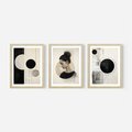 Zestaw obrazy w ramie 40x50 galeria - nowoczesny, loft, abstrakcja - rama drewno
