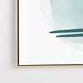 Obraz w ramie 100x70 - Turkusowy Świat - minimlizm, abstrakcja - rama drewno