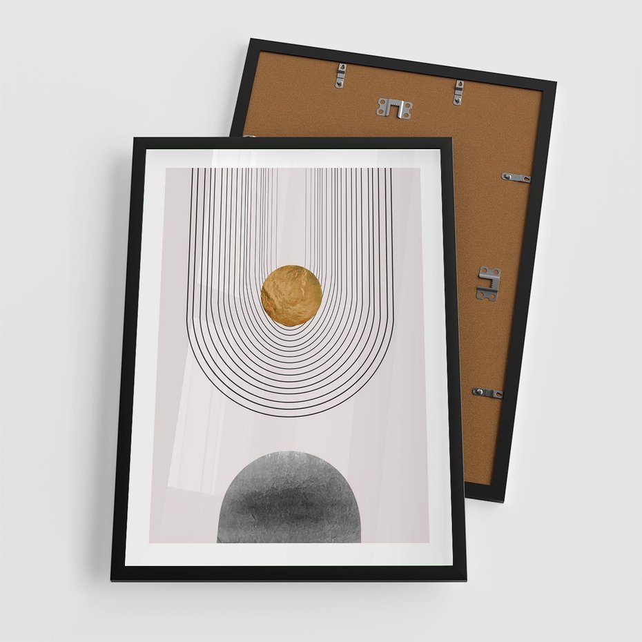 Plakat w ramie 50x70 - Geometryczny Blask - nowoczesna grafika, geometria - rama czarna