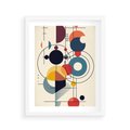 Plakat w ramie 40x50 - Rozbijające Barwne Granice - abstrakcyjna geometryczna kompozycja, koła linie - rama biała