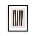 Plakat w ramie 30x40 - Migotliwa Transformacja Form - minimalizm, czarne pasy - rama czarna
