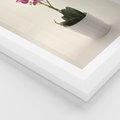 Plakat w ramie 50x70 - Delikatność storczyka orchidei - storczyk, orchidea - rama biała