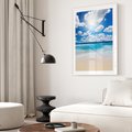 Plakat w ramie 50x70 - Wakacyjna plaża - plaża, wakacje - rama biała