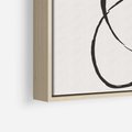Obraz w ramie 50x50 - Modernistyczne Refleksje - abstrakcyjne szkicowane linie, minimalizm - rama drewno