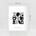 Plakat w ramie 30x40 - Taniec Dziwacznych Kresek - minimalistyczny plakat, czarno biały - rama biała