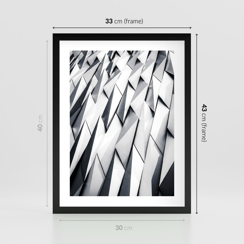 Plakat w ramie 30x40 - Geometryczna Nowoczesność - nowoczesna architektura, gemetryszne formy - rama czarna