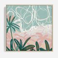Obraz w ramie 50x50 - Rajski Stan - pastelowy krajobraz, nowoczesny plakat - rama drewno