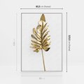 Obraz w ramie 80x120 - Ponadczasowy Urok - złote, liście - rama biała