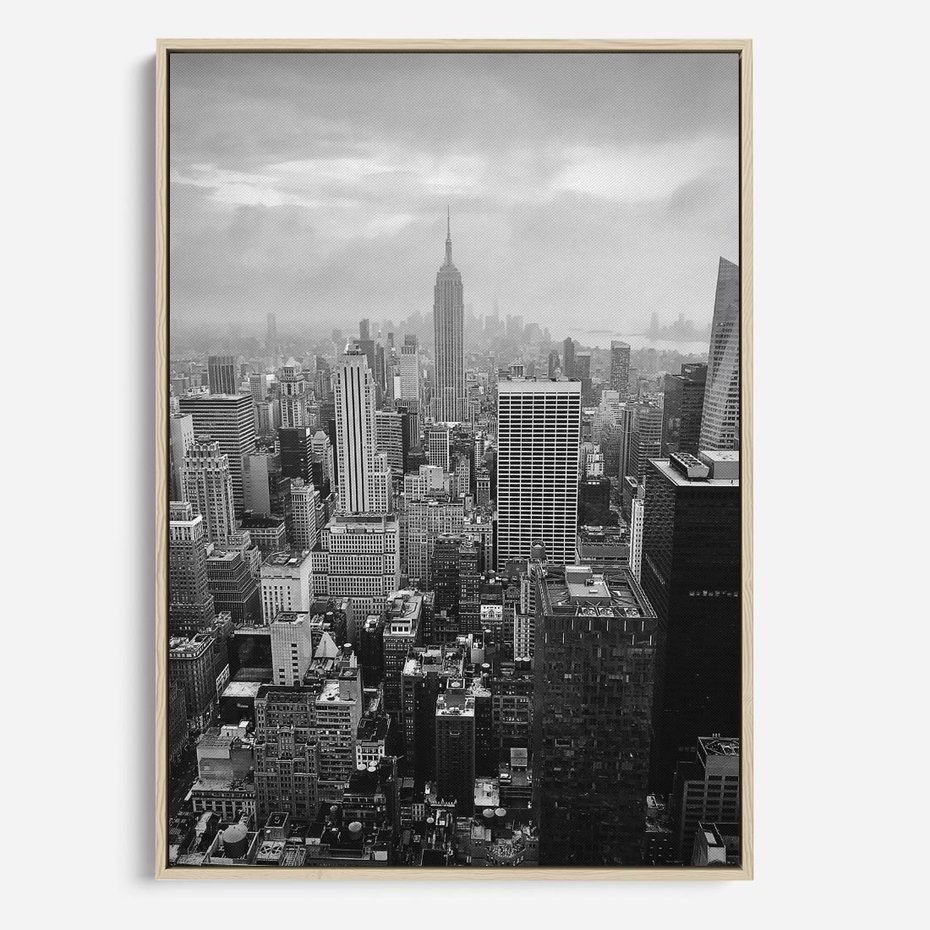 Obraz w ramie 50x70 - Majestatyczne Wysokości - Nowy Jork, wieżowce - rama drewno