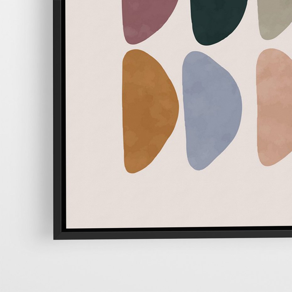 Obraz w ramie 70x100 - Granice Boho - abstrakcyjny obraz, geometryczna kompozycja - rama czarna