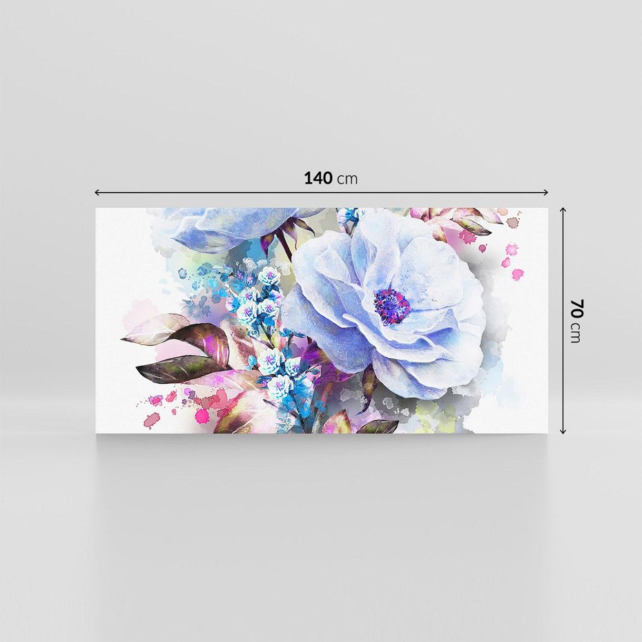 Obraz na płótnie 140x70 - Kolorowa Ekspresja - kwiaty, graficzne