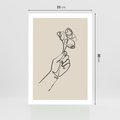 Plakat bez ramy 21x30 - Szkic Kwiatu - kwiat w dłoni, szkic