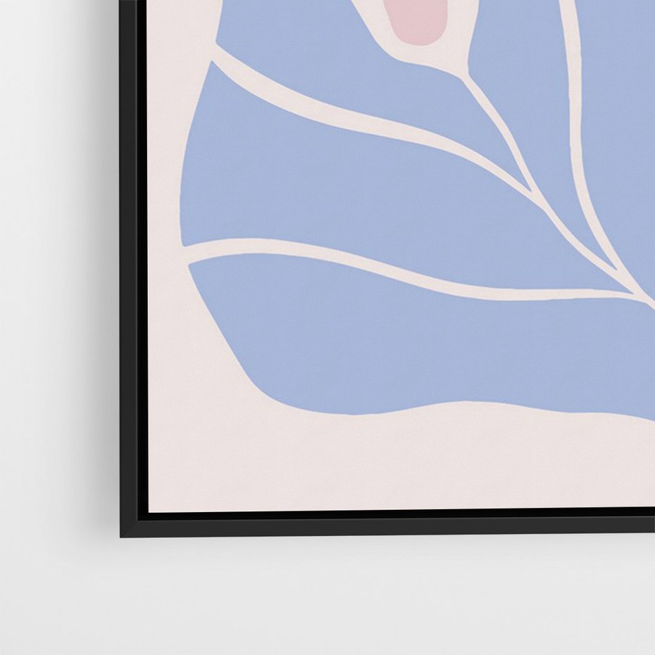 Obraz w ramie 70x100 - Kwiatowe Granice Kształtów - nowoczesny plakat, kwiaty w pastelowych kolorach - rama czarna