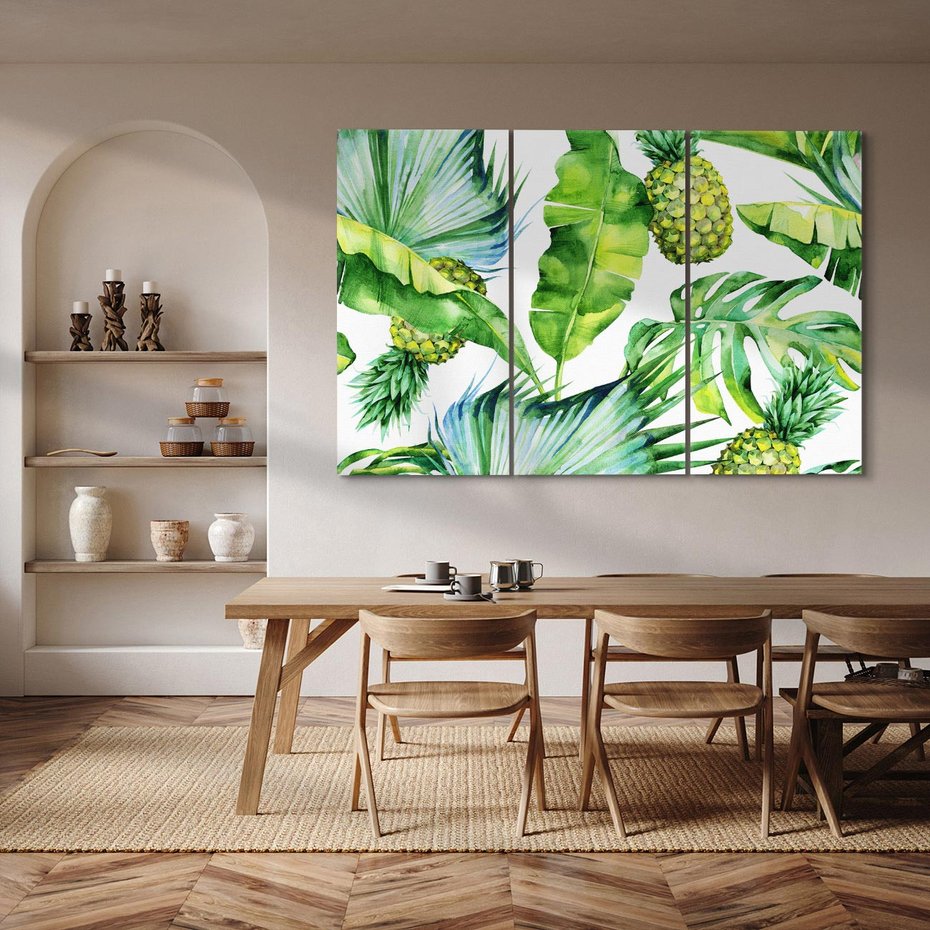 Obraz na płótnie 120x80 - Oaza Natury - liście, tropikalne