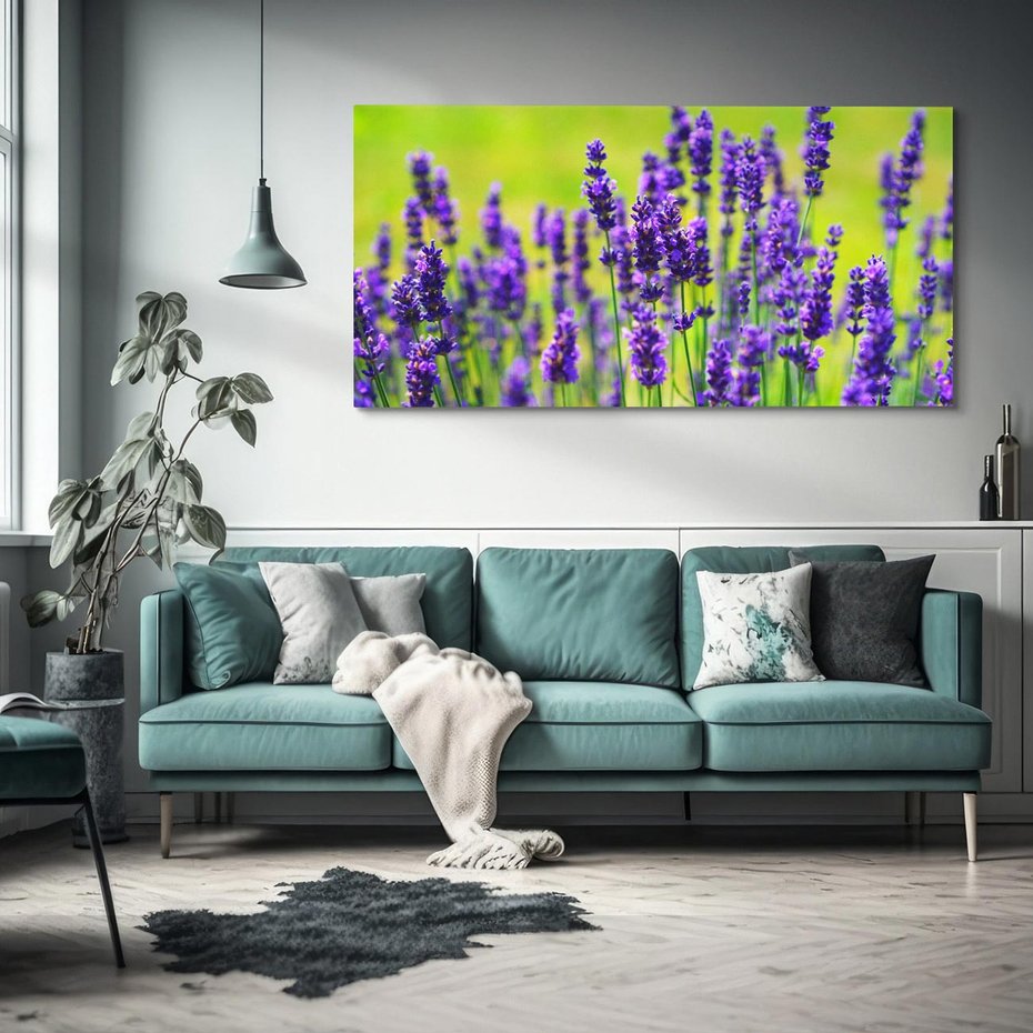 Obraz na płótnie 140x70 - Lawenda w naturze - lawenda, kwiaty