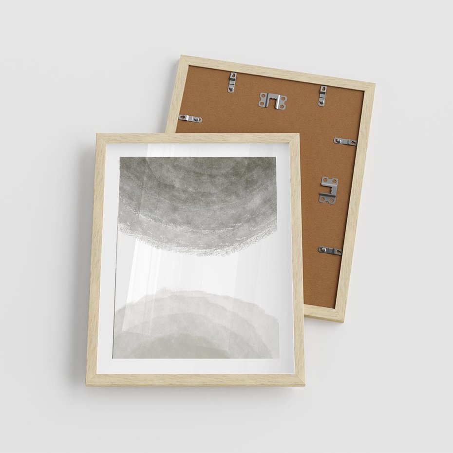 Plakat w ramie 40x50 - Impresje Energii - rozmyte cienie, abstrakcja - rama drewno