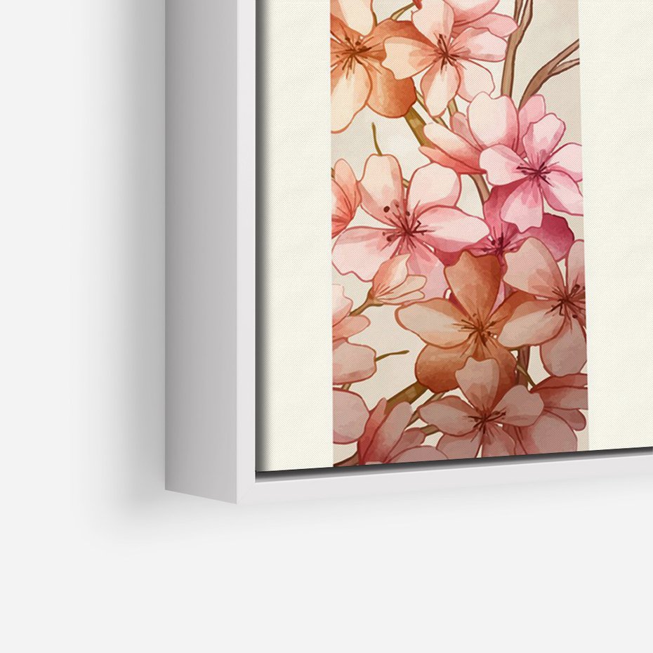 Obraz w ramie 50x70 - Rozkwitające Marzenia - japońska sztuka, ptak - rama biała