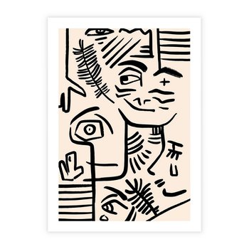 Plakat bez ramy 21x30 - Ekspresyjne Odbicia Współczesności - abstrakcyjna grafika, minimalizm