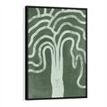 Obraz w ramie 70x100 - Inspirujące Zawiłości Zieleni - abstrakcyjny kształt, zielony plakat - rama czarna