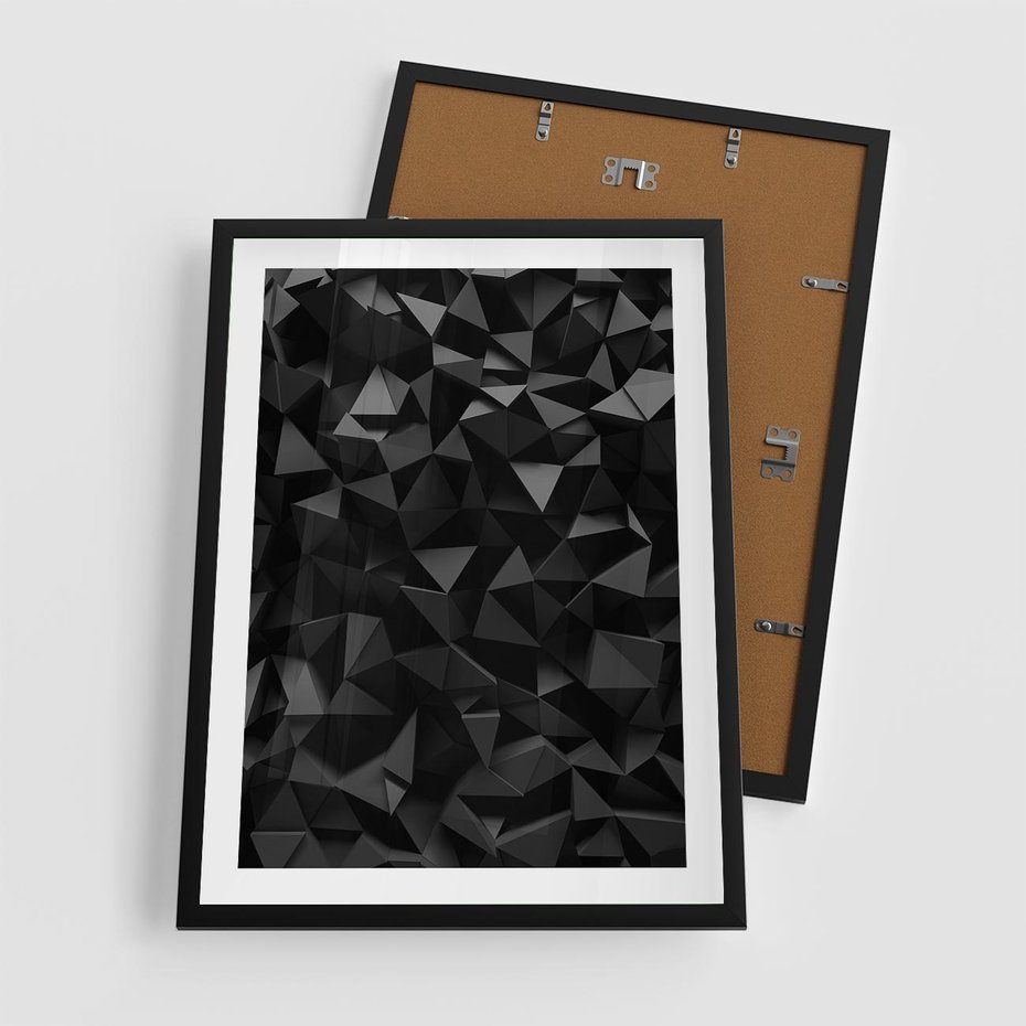 Plakat w ramie 50x70 - Geometryczna nowoczesność - geometryczne, nowoczesne - rama czarna