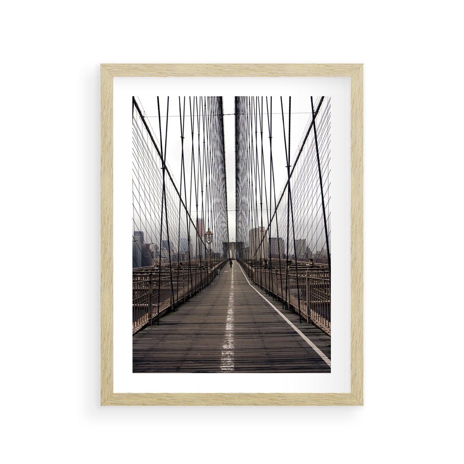 Plakat w ramie 30x40 - Nowoczesna Linia - most, nowoczesna - rama drewno