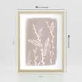 Plakat w ramie 30x40 - Roślinne Przeniknięcia - nowoczesny subtelny plakat, beżowy - rama drewno