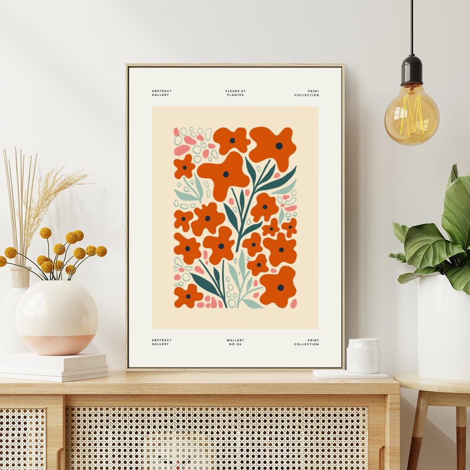 Obraz w ramie 80x120 - Refleksje Kolorowych Tajemnic - kwiaty, kompozycja - rama drewno