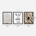 Zestaw obrazy w ramie 50x70 galeria - Kawa, typografia, kwiaty - rama czarna