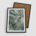 Plakat w ramie 50x70 - Palmy w Zgaszonej Zieleni - palmy, tropikalne liście - rama czarna