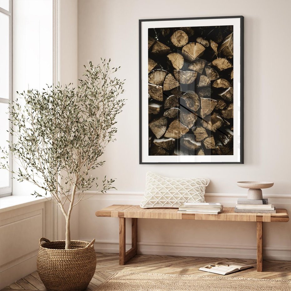 Plakat bez ramy 30x40 - Piękno Prostej Formy - drewno, kłody