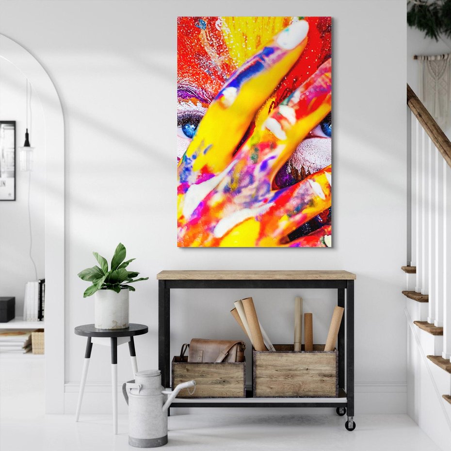 Obraz na płótnie 70x100 - Abstrakcyjna Magia Ciała - Bodypainting - abstrakcja, bodypainting