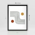 Plakat w ramie 30x40 - Kontury Harmonii - nieregularne linie, koła - rama czarna